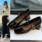 Damen stilvolle Mary Jane Schuhe mit Beschichtung und Blockabsatz R&B