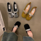 Damen elegante Ballerinas mit verzierten Riemchen R&B