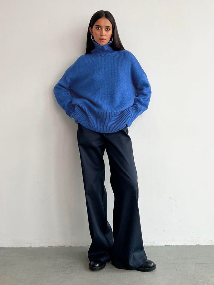 Damen Oversized Rollkragenpullover aus weichem Strick R&B