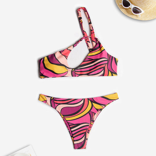 Damen Einseitiger Bikinis mit modischem Cut-Out R&B