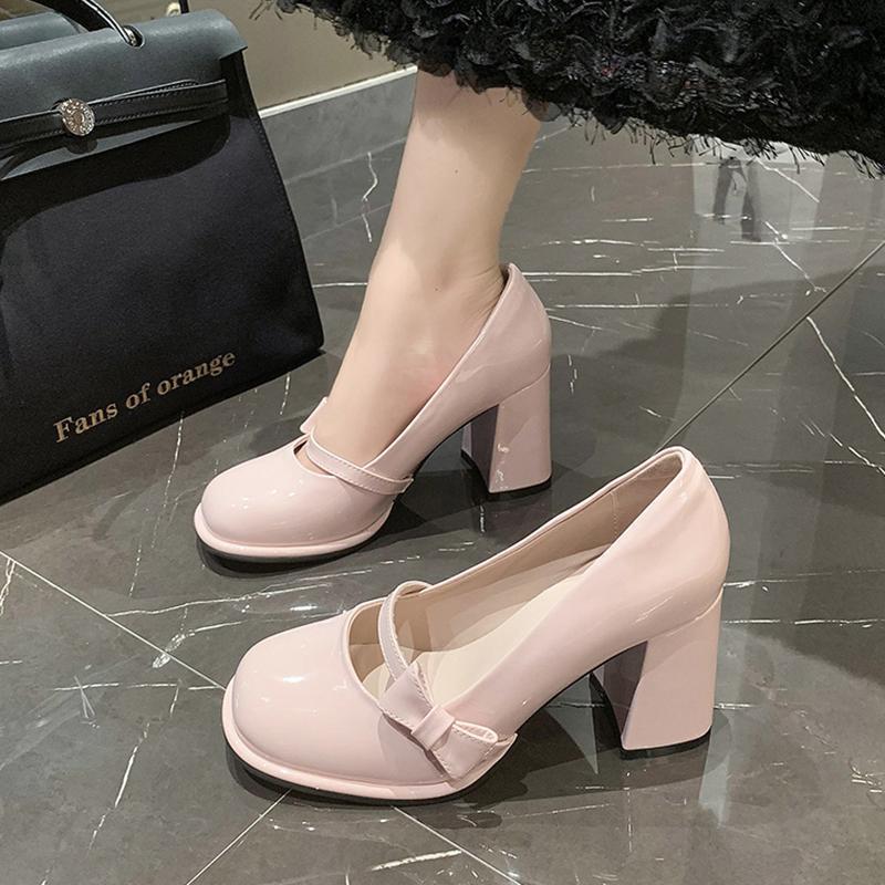 Damen elegante Mary Jane High Heels mit Blockabsatz R&B