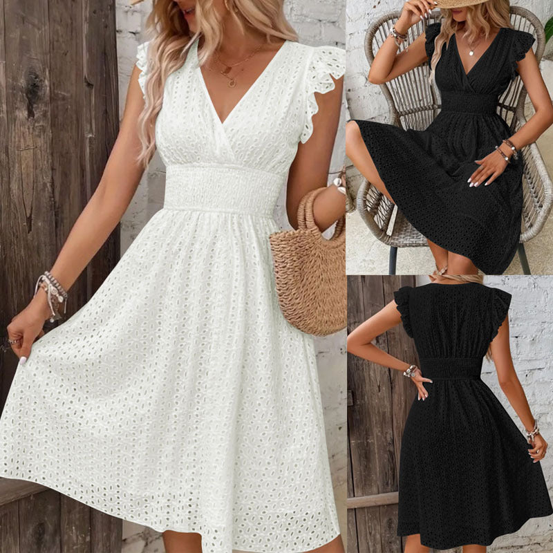 Damen Wickelkleid mit Rüschendetails und figurschmeichelndem Schnitt R&B
