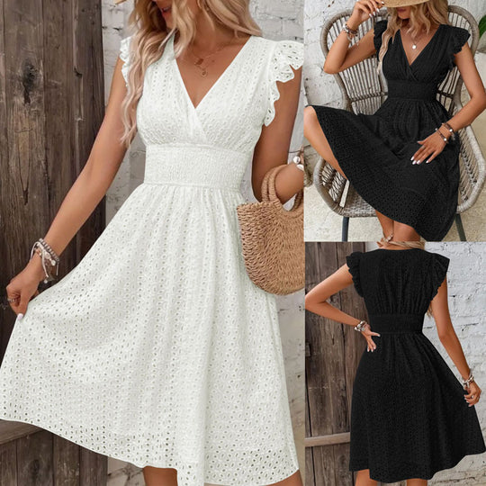 Damen Wickelkleid mit Rüschendetails und figurschmeichelndem Schnitt R&B