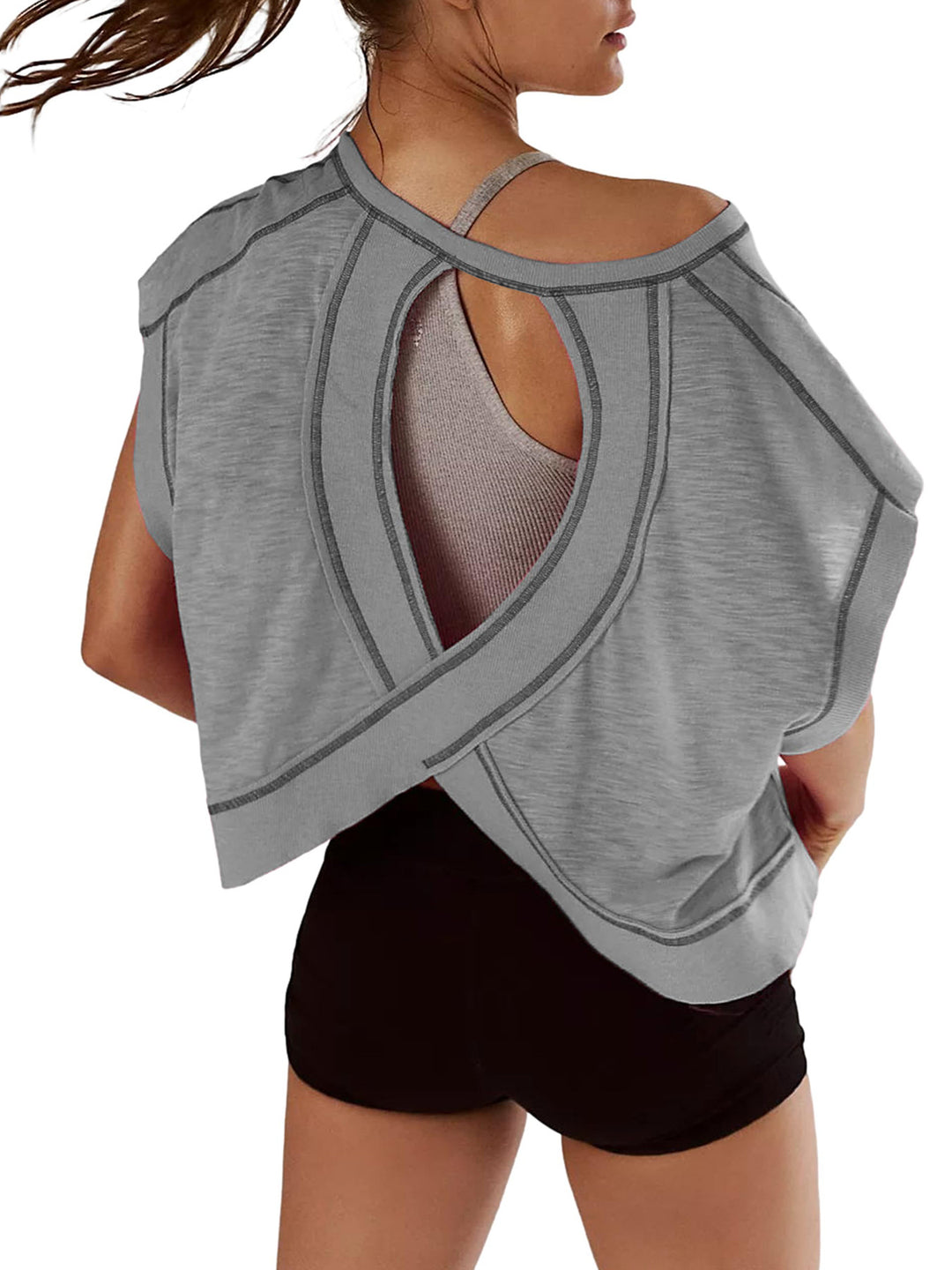 Damen modernes Cut-Out Oberteil R&B