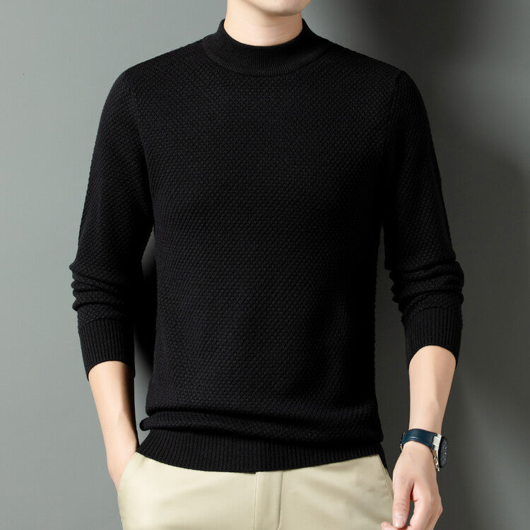 Herren Strukturierter Rollkragenpullover aus hochwertiger Baumwolle R&B