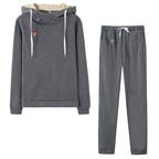 Damen Sportliches Hoodie-Set mit bequemer Passform und elastischen Hosen R&B