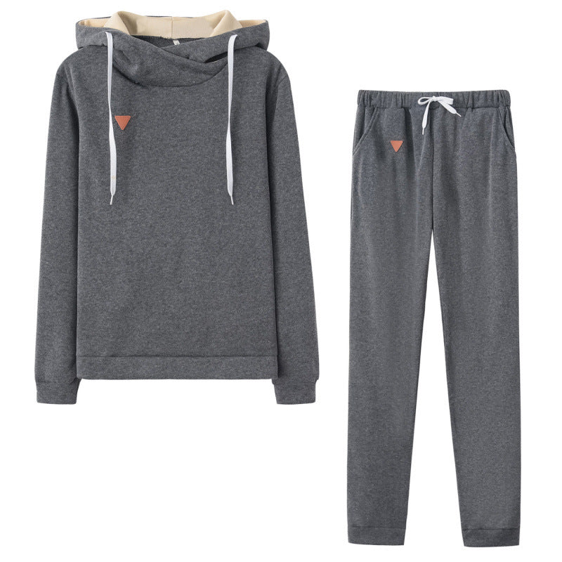 Damen Sportliches Hoodie-Set mit bequemer Passform und elastischen Hosen R&B