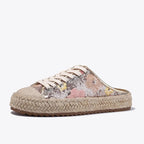 Damen Espadrilles mit glänzenden Pailletten und geflochtenem Jutesohle R&B