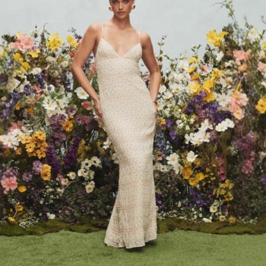 Damen elegantes Maxikleid R&B