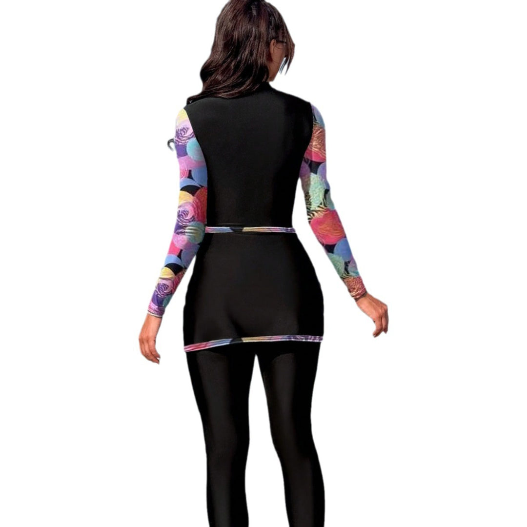 Damen modischer Langarm-Surfsuit mit Wickeldesign R&B