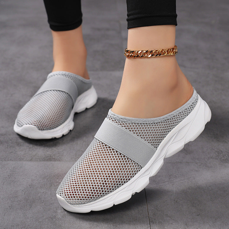 Damen Bequeme Netz-Sneaker mit elastischem Riemen und atmungsaktiver Sohle R&B