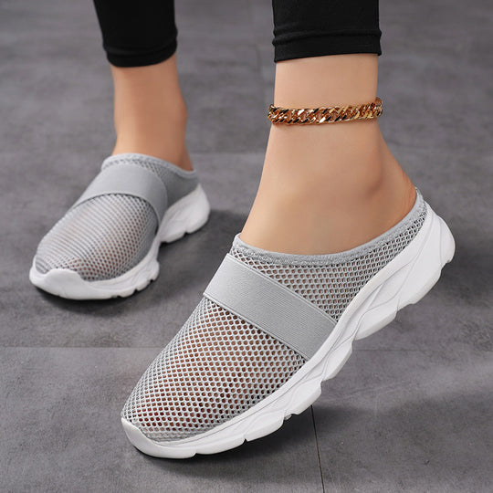 Damen Bequeme Netz-Sneaker mit elastischem Riemen und atmungsaktiver Sohle R&B