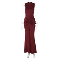 Damen Elegantes Maxikleid mit asymmetrischem Schnitt und hochgeschlossenem Design R&B