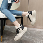Damen modische Hochschnitt Sneakers mit warmem Futter und rutschfester Sohle R&B