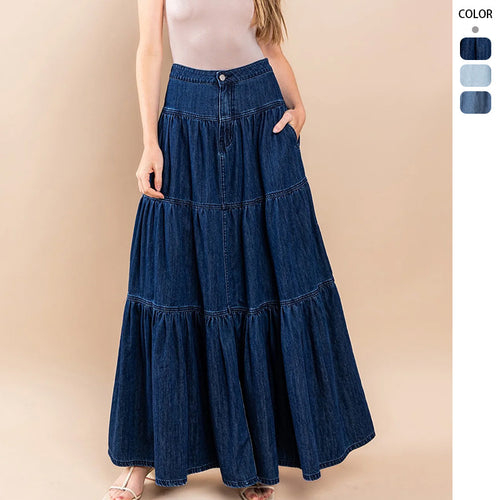 Damen luftiges Jeanskleid R&B