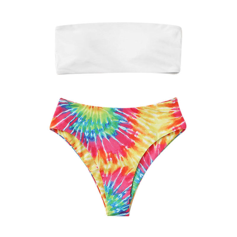 Damen Bandeau-Bikini-Set mit stylischem Batikdesign R&B