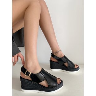 Damen Wedge-Sandalen mit elegantem Riemen-Design und komfortablem Fußbett R&B