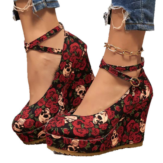 Damen Wedge-Pumps mit eleganter Riemchen-Applikation R&B