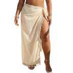 Damen luftiger Strand-Sarong mit Quasten R&B