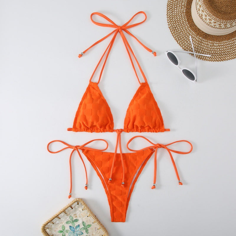Damen Triangel-Bikini mit verstellbaren Trägern und hohem Beinausschnitt R&B