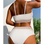 Damen Hoch geschnittener Bikini mit sportlichem Oberteil und kreativem Design