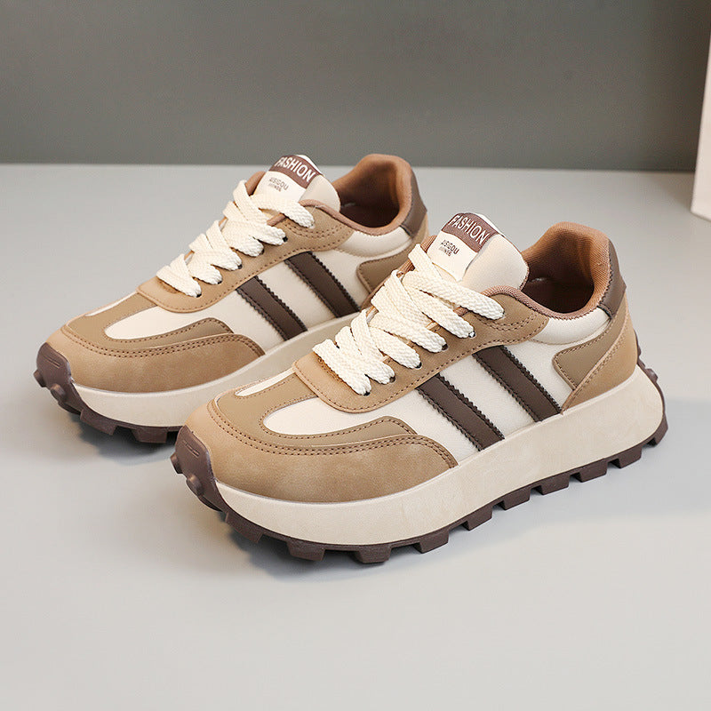 Damen modische Plateau-Runner Sneakers mit rutschfester Profilsohle R&B