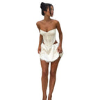 Damen Spitzen-Bustier und Minirock-Set R&B