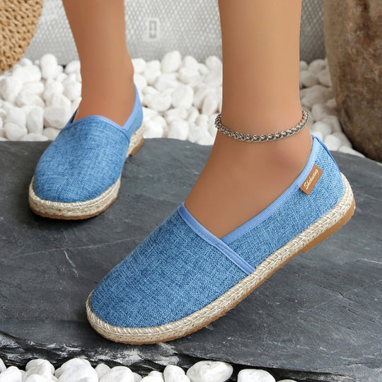 Damen bequeme Slip-Ons mit jute Details R&B