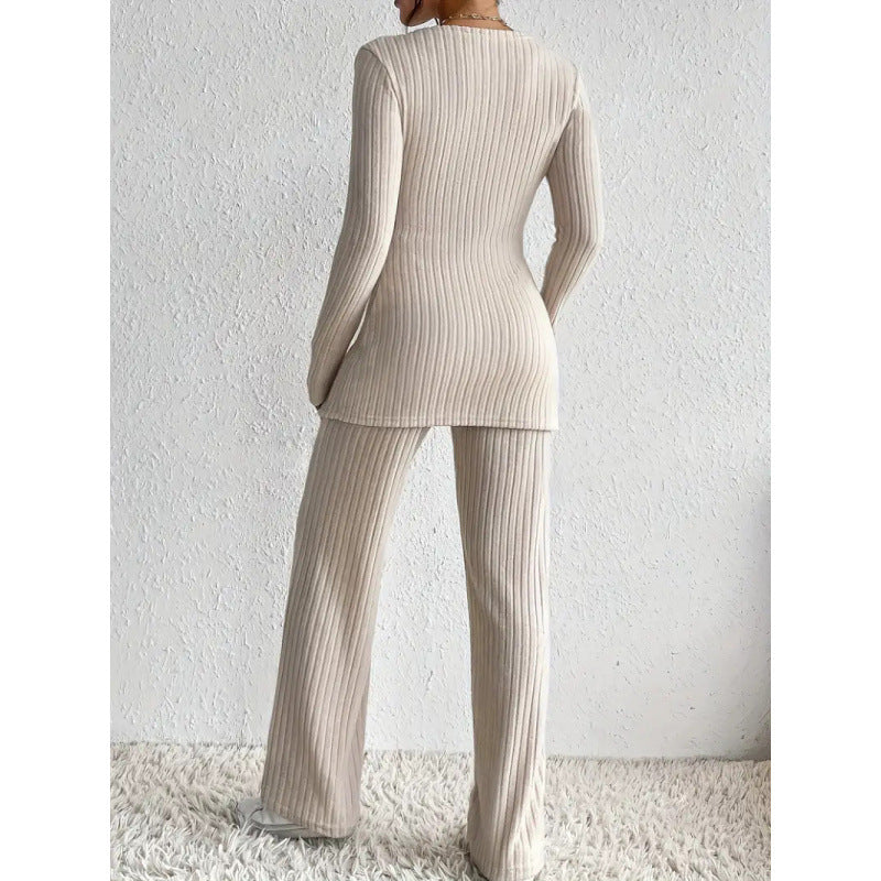 Damen elegantes lässiges Strickanzug Set R&B