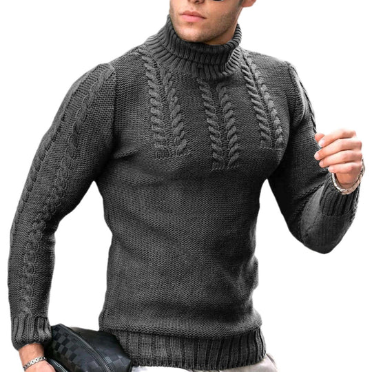 Herren Strickpullover mit hochstehendem Kragen R&B
