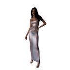 Damen Maxi-Strandkleid aus leichtem Material mit feinen Spaghettiträgern R&B