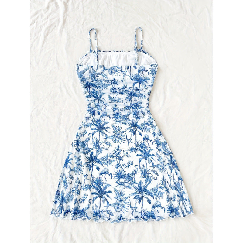 Damen Sommerliches Minikleid mit floralem Muster und Trägerdetails R&B
