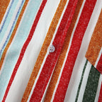Herren Langarmhemd mit buntem Streifenmuster und praktischer Brusttasche