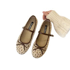 Damen Ballerina-Schuhe mit floralem Muster und Riemchen EB