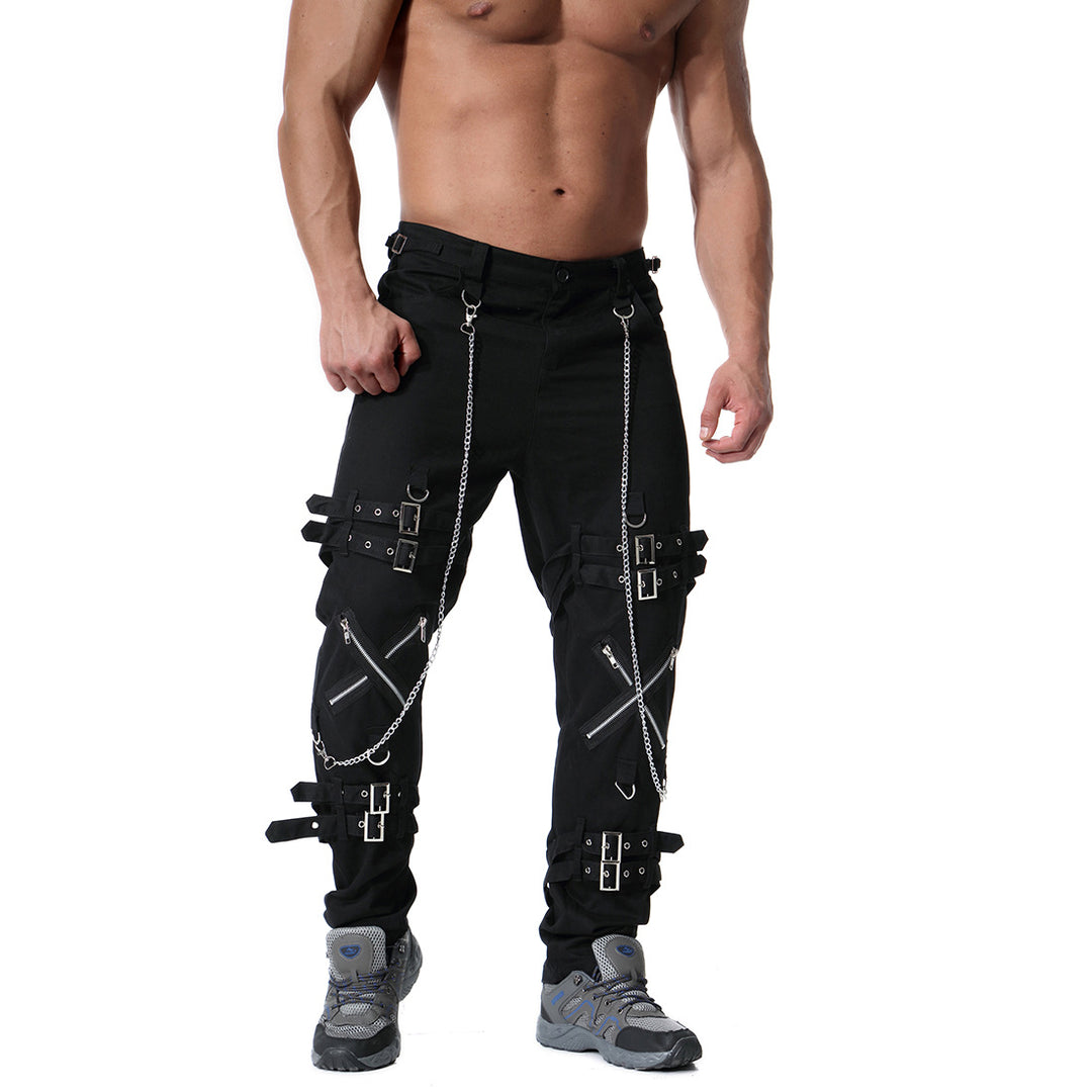 Herren Cargo-Hose mit vielseitigem Schnitt und auffälligen Schnallen R&B