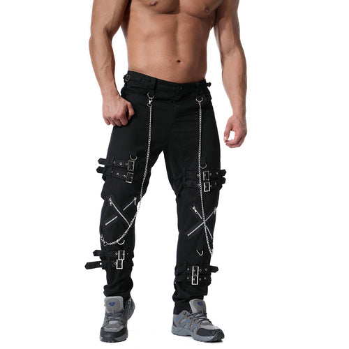 Herren Cargo-Hose mit vielseitigem Schnitt und auffälligen Schnallen R&B