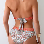 Damen Hochgeschnittener Bikini mit detailliertem Mandala-Muster R&B
