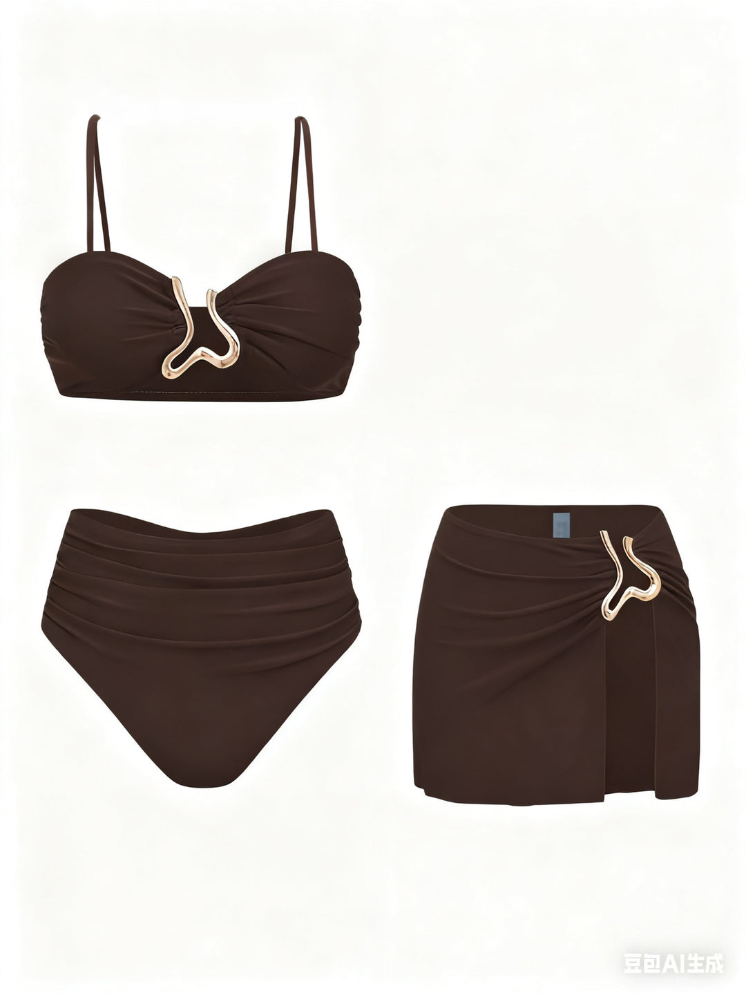 Damen Bikiniset mit elegantem Wickelrock und modischem Design R&B