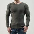 Herren moderner Langarmpullover mit strukturiertem Design und ribbeliertem Ärmel R&B