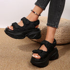 Damen Sandalen mit innovativem Klettverschluss und rutschfester Plattformsohle R&B