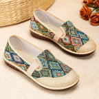 Damen Bequeme Slip-On Clogs mit buntem Jacquard-Muster R&B