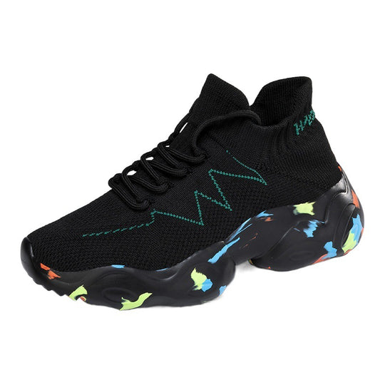 Damen Modische Strick-Sneakers mit flexibler Laufsohle R&B