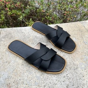 Damen bequeme Clogs mit modischem Überkreuz-Riemendesign R&B