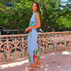 Damen Maxikleid mit floralem Muster und figurbetontem Schnitt R&B