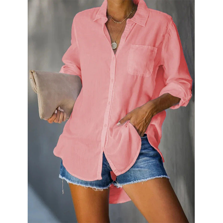 Damen lässige Bluse aus leichtem Stoff R&B