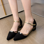 Damen Slingback-Pumps mit funkelnden Strassapplikationen und elegantem Blockabsatz R&B