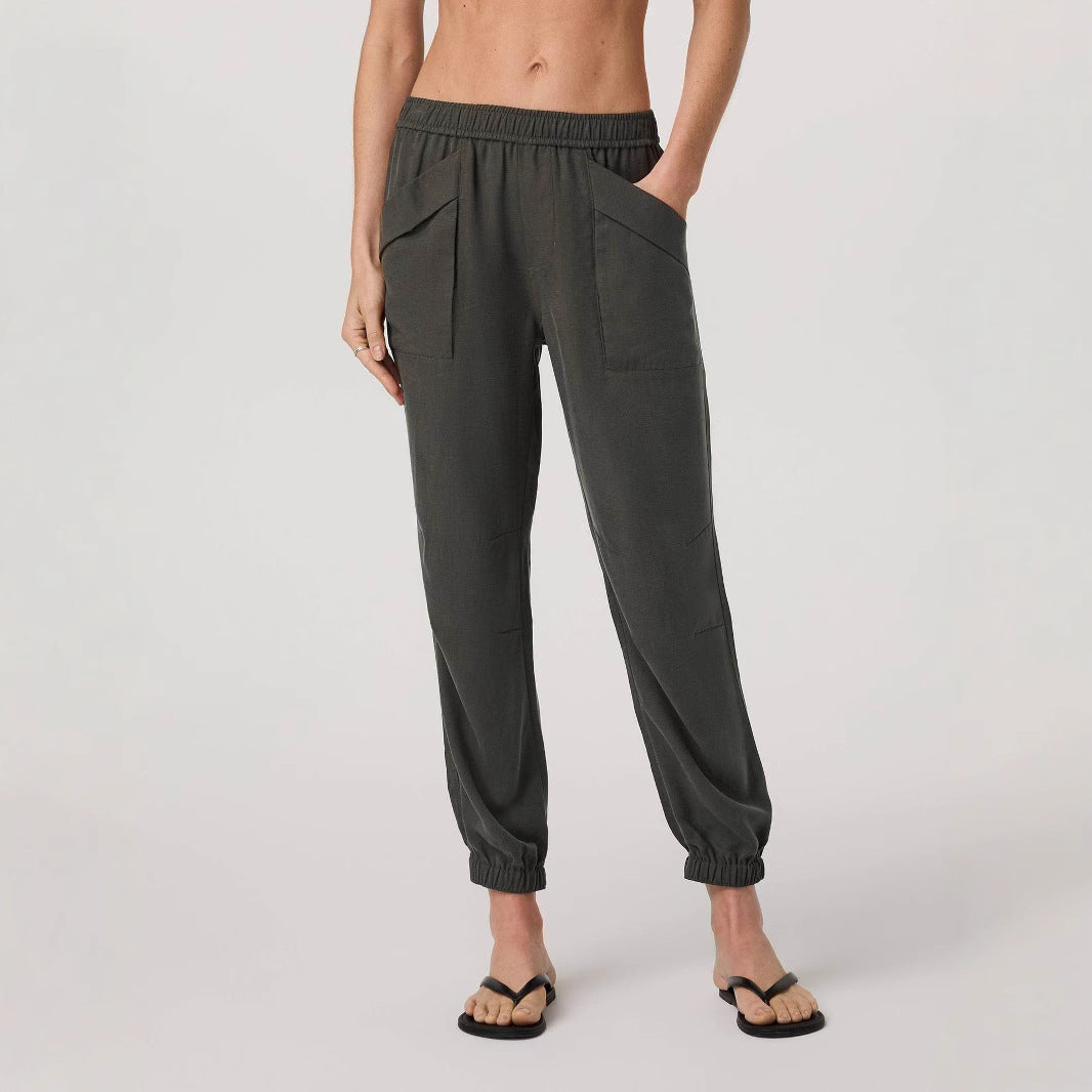 Damen lässige Freizeithose mit seitlichen Taschen R&B