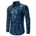 Herren Langarmhemd mit floralem Gold-Design R&B