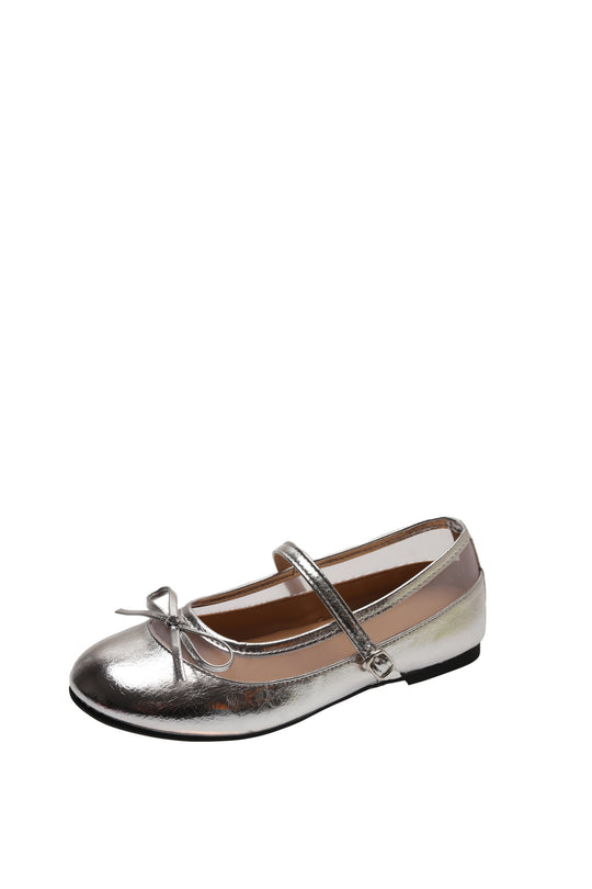 Damen elegante Ballerinas mit zartem Schleifen-Detail und atmungsaktiver Oberflächenstruktur R&B