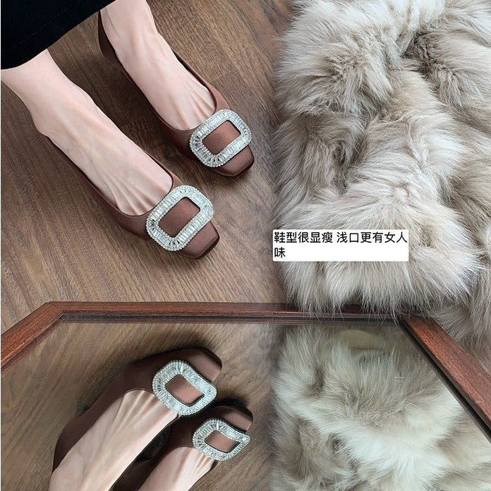 Damen elegante Ballerinas mit funkelndem Strassbesatz R&B